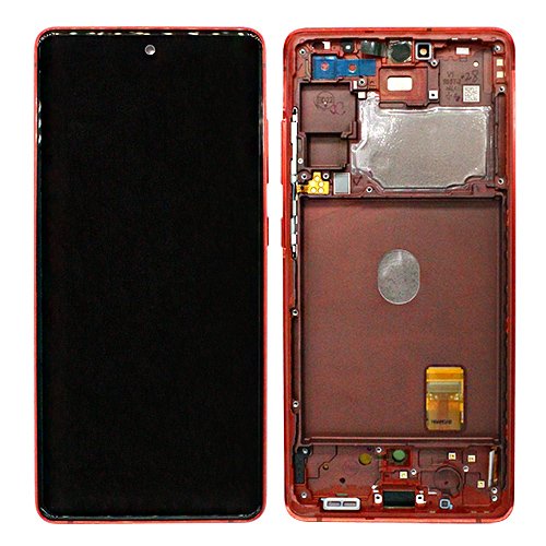 Samsung SM-G780F Galaxy S20 Fan Edition 4G/SM-G781B Galaxy S20 Fan Edition 5G LCD Display + Touchscreen + Frame - GH82-24220E/GH82-24219E/GH82-24214E/GH82-24215E/GH82-29056E/GH82-31320E/GH82-31321E/GH82-29057E/GH82-31328E/GH82-31329E - Red