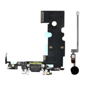 Apple iPhone 8/iPhone SE (2020) Charge Connector Flex Cable With Home Button Return Solution Black