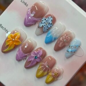 Handgemachte Press-On Nails Komplett-Set