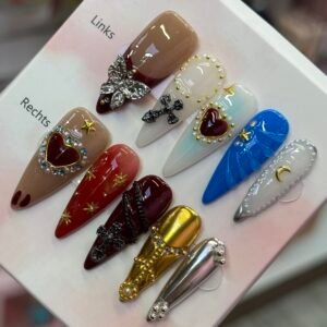 Handgemachte Press-On Nails Komplett-Set