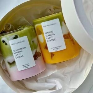 Handmade Matcha Latte Kerze