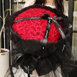 Ewiger Roter Rosenstrauß Zeitloses Symbol der Liebe