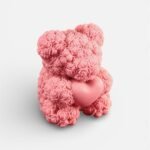 Rosenbär Kerze Rosa, romantisches Deko-Highlight