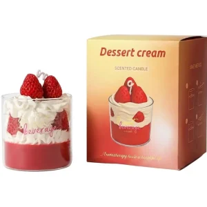Handgemacht Erdbeer Vanilla Sundae Kerze